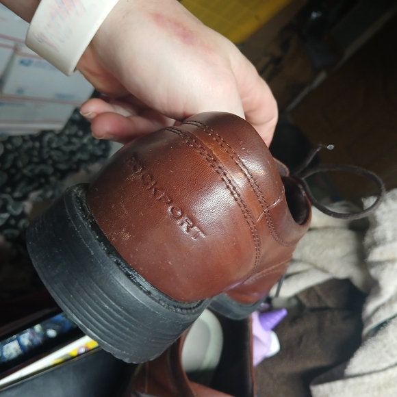 Rockport Brown Leather Lace-Up Oxfords for Men